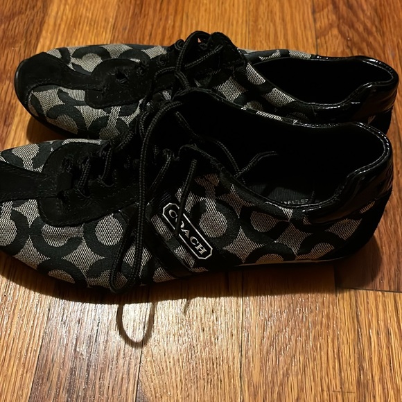 Black and gray coach sneakers size 6 1/2 - Picture 2 of 3